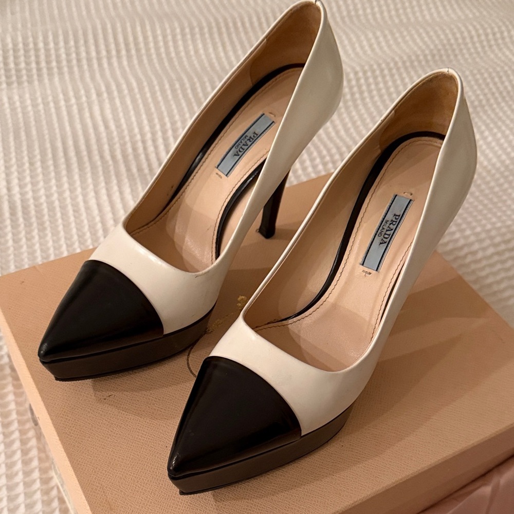 Prada Black and White pumps